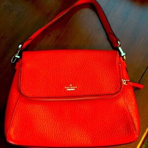 Chili color Kate spade pebble leather purse